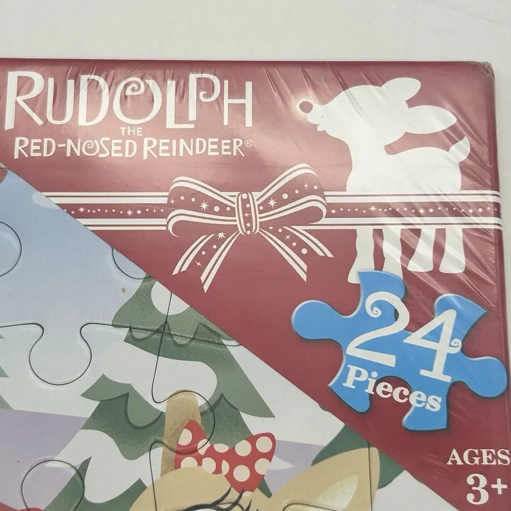 Rudolph Red-Nosed Reindeer 24 Piece Tray Puzzles Lot of 4 Sealed Ages 3+